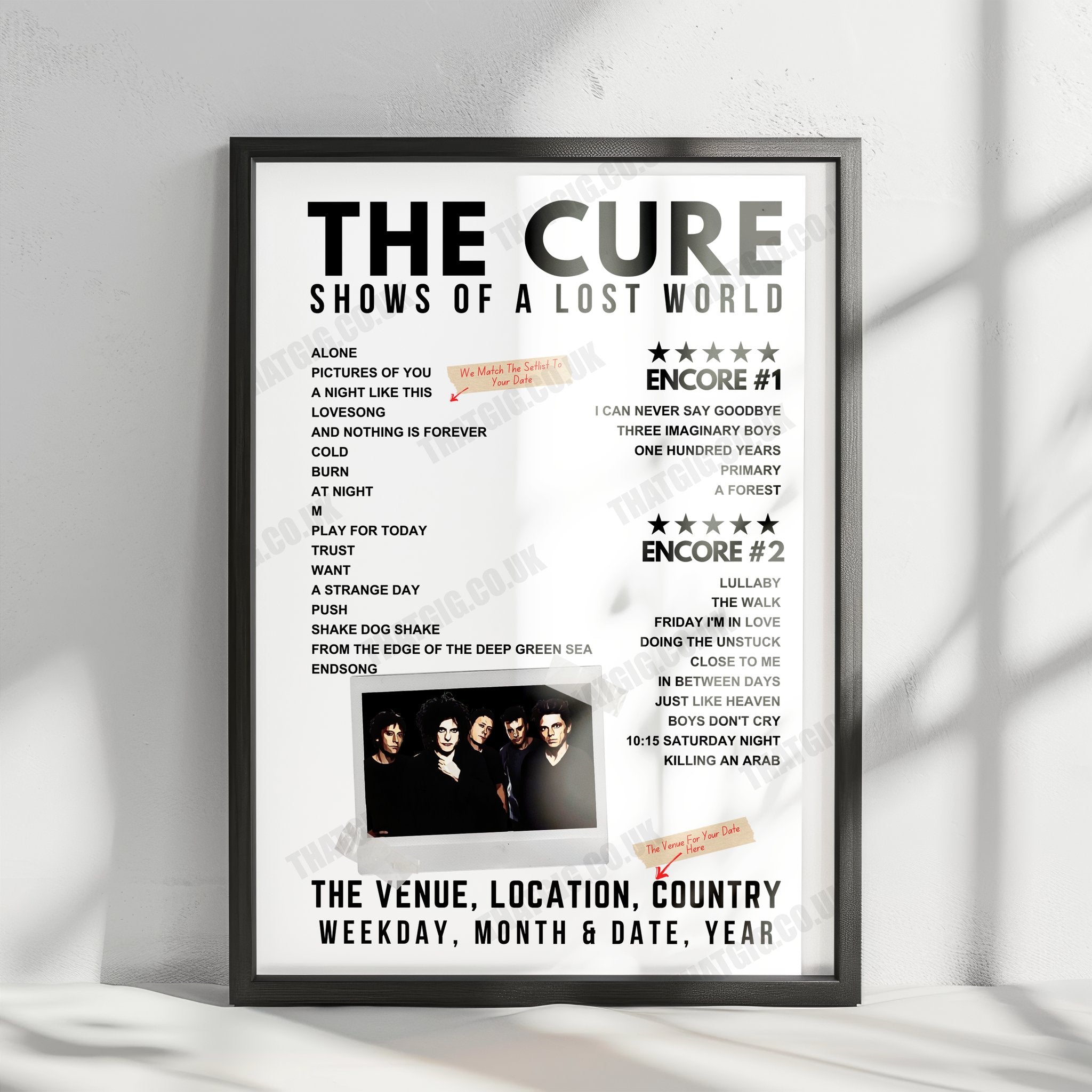 The Cure Setlist Poster - Madison Square Garden, New York - June 20th, 2023