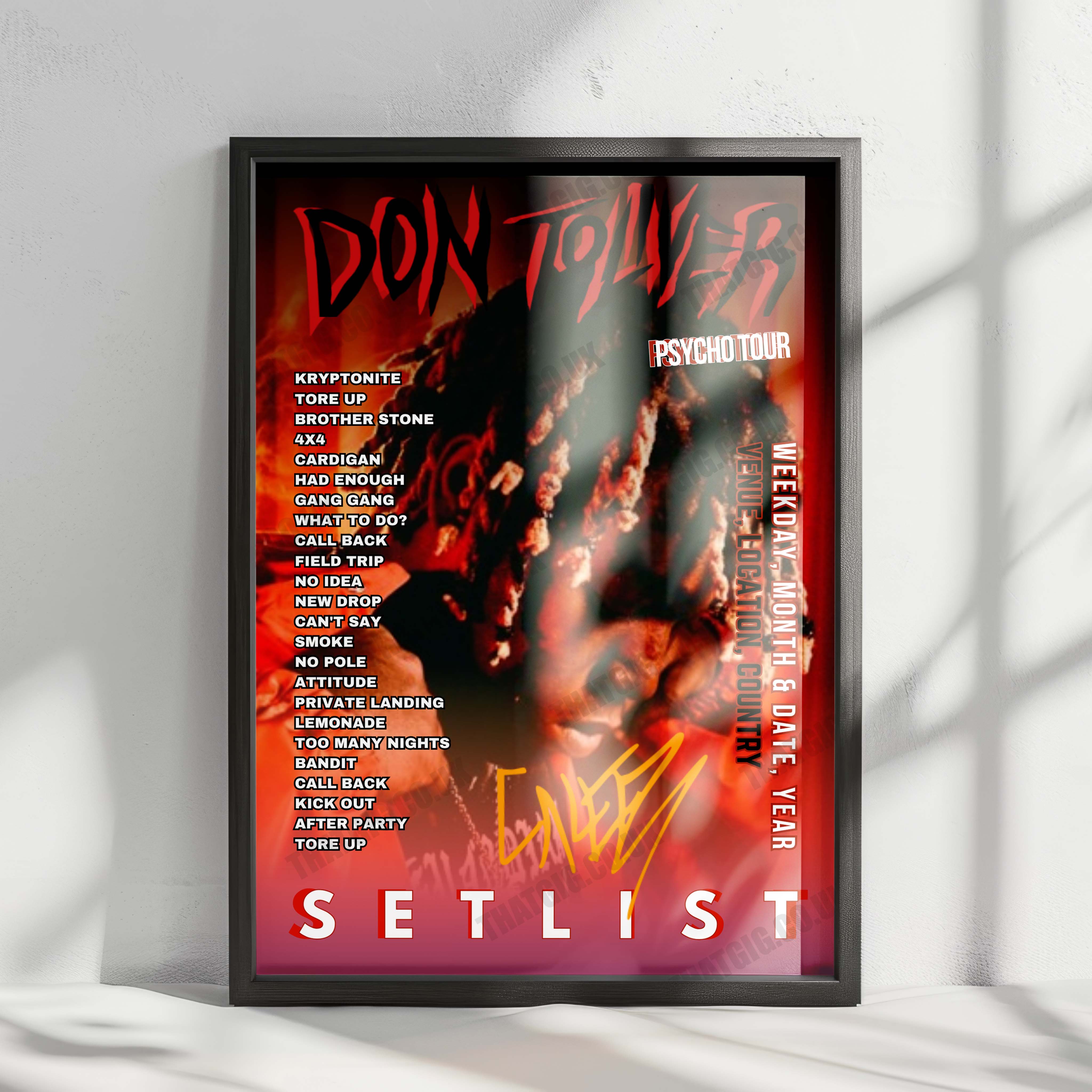 Don Toliver Setlist Poster - The OVO Hydro, Glasgow - June 2nd, 2025