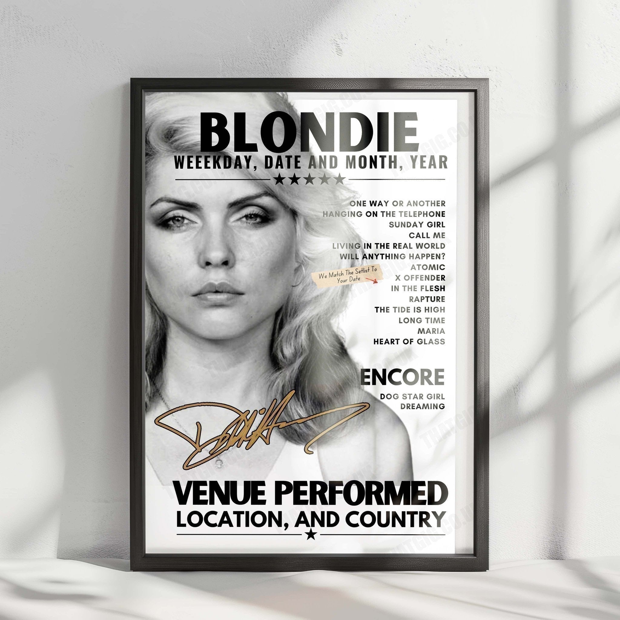 Blondie Setlist Poster - Caribbean Gardens, Melbourne - April 20th, 2024