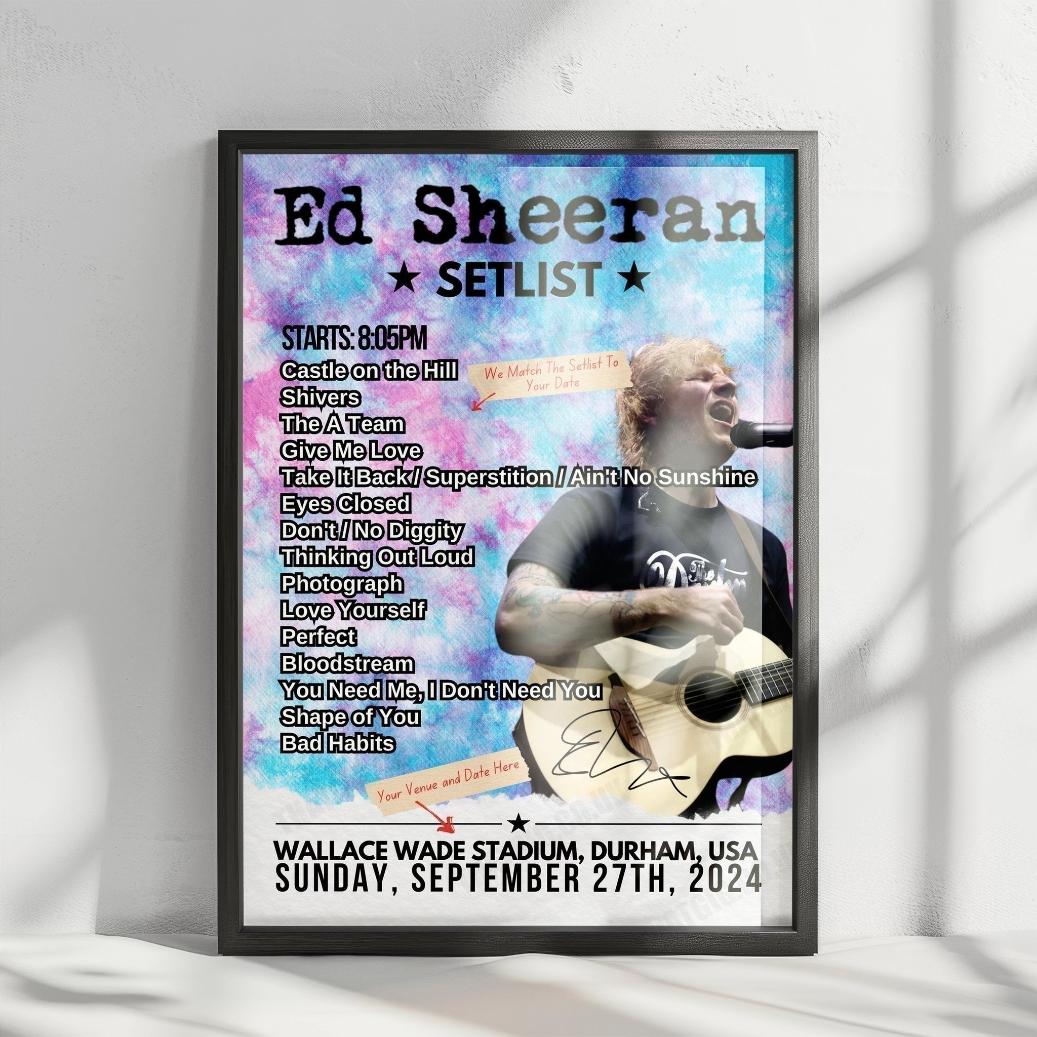Ed Sheeran Setlist Poster - Wembley Stadium - June 29th, 2022