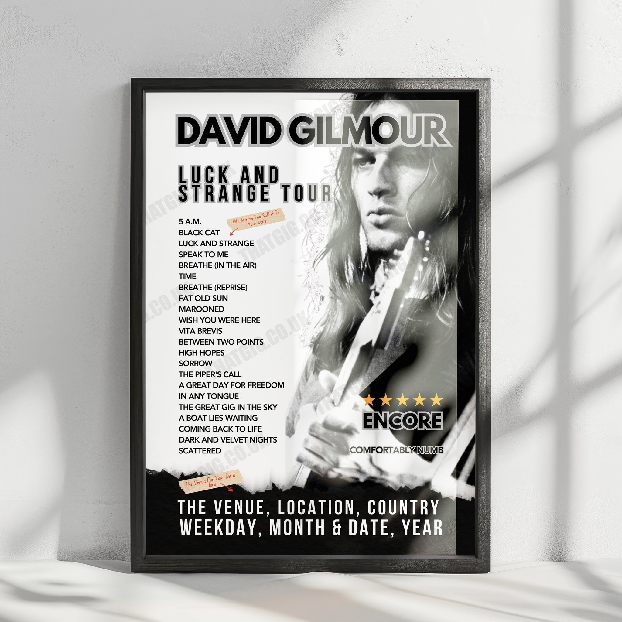David Gilmour Setlist Poster - Madison Square Garden - November 9th, 2024