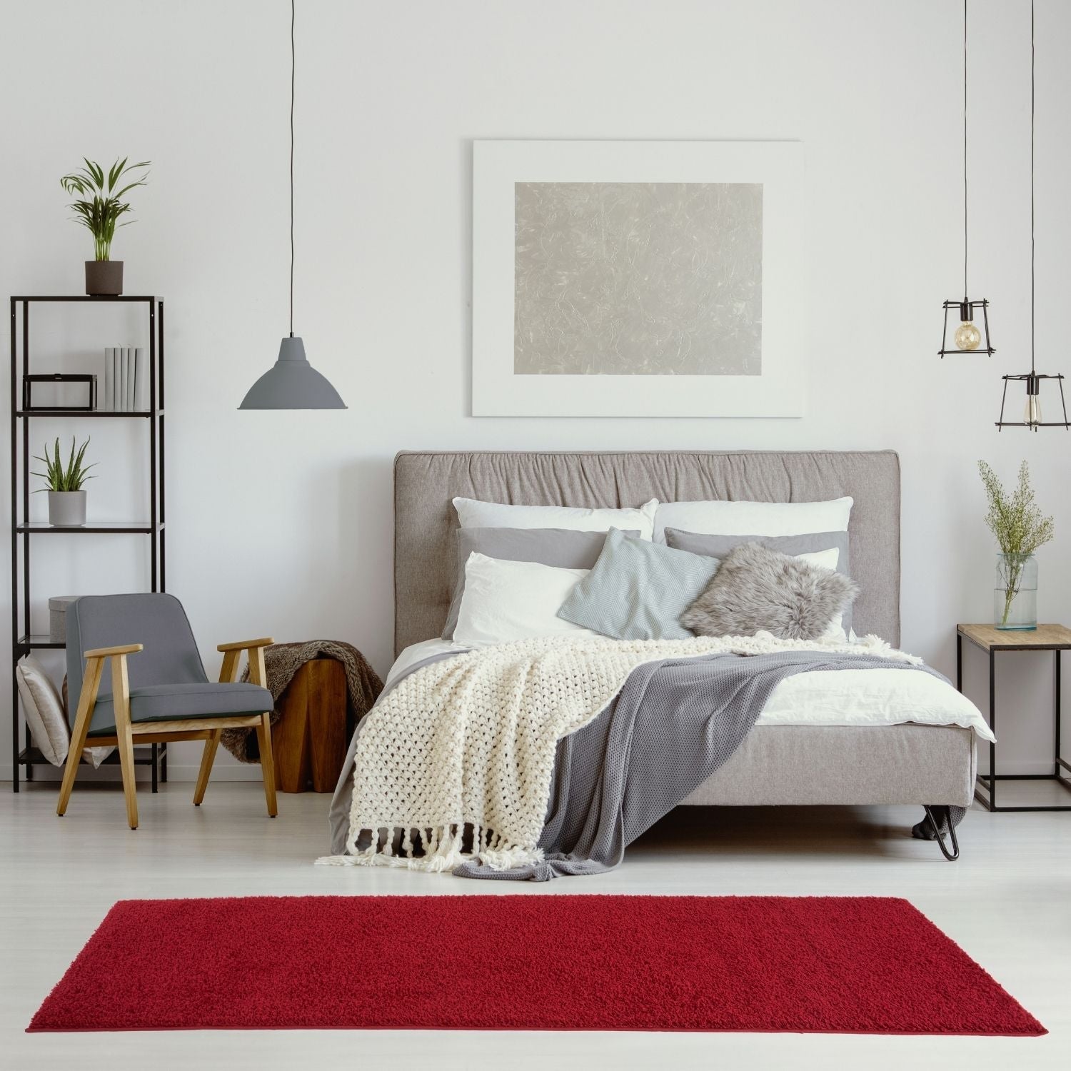 Myshaggy Solid Red Rug