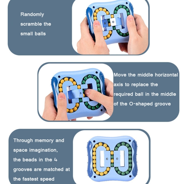 4 PCS  Rotating Magic Beans Decompression Educational Toys Children Fingertip Magic Cube Toys, (Blue)