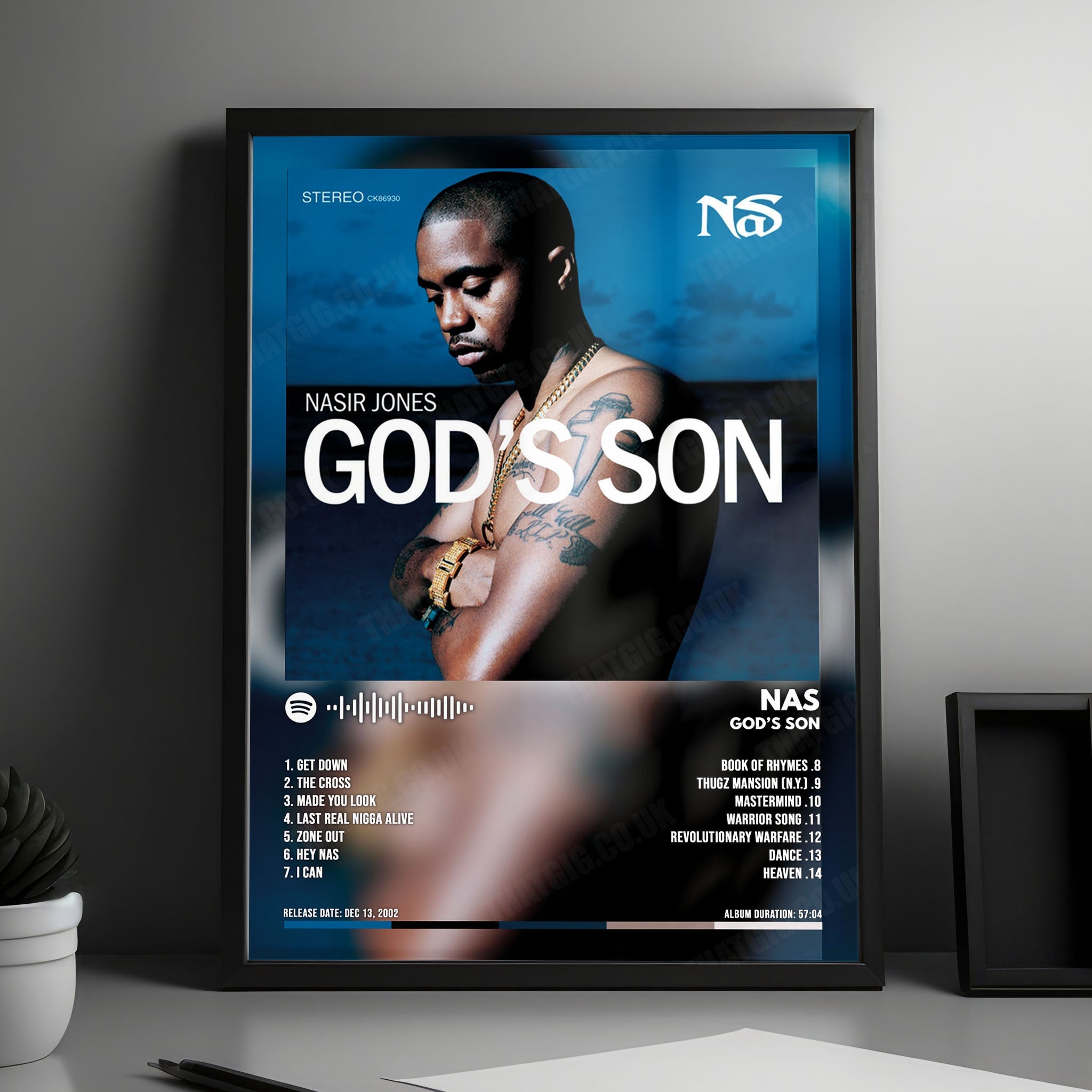 Nas "God's Son" Album Cover Poster - with Complete Tracklist