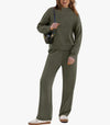 Women's Casual Suit Long-sleeved Wide-leg Pants Two-piece Set