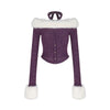 Women's Purple Fur Halter Off-shoulder Sweater