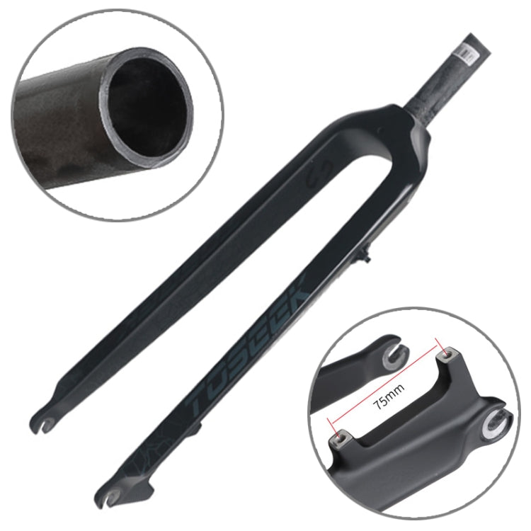 TOSEEK Ultra Light 29 Inch 435mm Mountain Bike Full Carbon Front Fork Straight Head Tube Disc Brake, 29 Inch 435mm