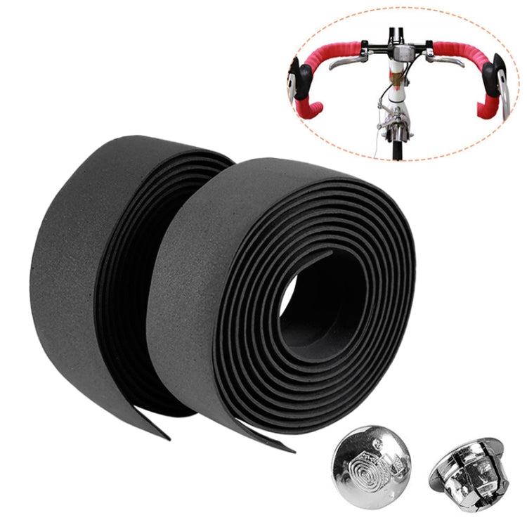 1 Pair Cycling Road Bike Sports Bicycle Cork Handlebar Tape Wrap + 2 Bar Plug, 2m White, 2m Yellow, 2m Black, 2m Green, 2m Blue, 2m Red