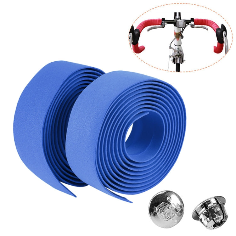 1 Pair Cycling Road Bike Sports Bicycle Cork Handlebar Tape Wrap + 2 Bar Plug, 2m White, 2m Yellow, 2m Black, 2m Green, 2m Blue, 2m Red