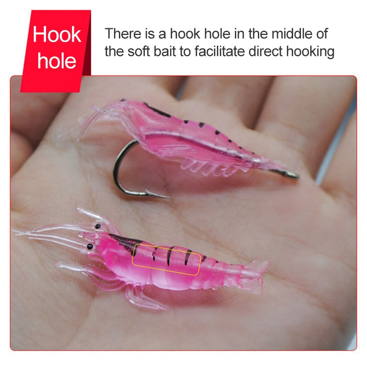 10 PCS 4cm Fishing Soft Artificial Shrimp Bait Lures Popper Poper Baits with Hook, Transparent Shrimp with Hook, Artificial Shrimp with Hook, Luminous Shrimp with Hook, Pink Shrimp with Hook, Green Shrimp with Hook