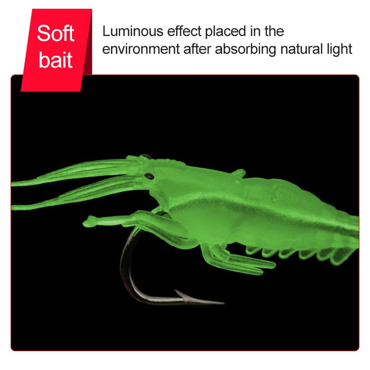 10 PCS 4cm Fishing Soft Artificial Shrimp Bait Lures Popper Poper Baits with Hook, Transparent Shrimp with Hook, Artificial Shrimp with Hook, Luminous Shrimp with Hook, Pink Shrimp with Hook, Green Shrimp with Hook