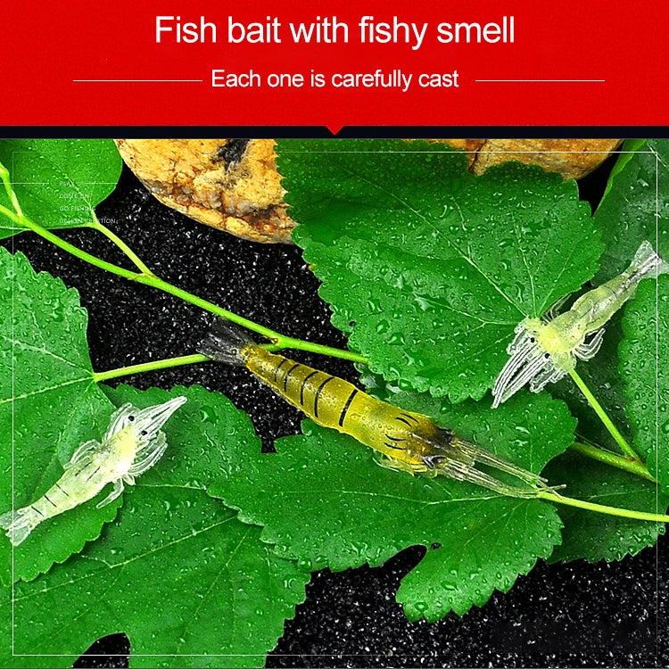 10 PCS 4cm Fishing Soft Artificial Shrimp Bait Lures Popper Poper Baits with Hook, Transparent Shrimp with Hook, Artificial Shrimp with Hook, Luminous Shrimp with Hook, Pink Shrimp with Hook, Green Shrimp with Hook