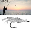 10 PCS 4cm Fishing Soft Artificial Shrimp Bait Lures Popper Poper Baits with Hook, Transparent Shrimp with Hook, Artificial Shrimp with Hook, Luminous Shrimp with Hook, Pink Shrimp with Hook, Green Shrimp with Hook