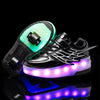 CD03 LED Double Wheel Wing Roller Skating Shoes, Size : 38, Size : 38 (Black), Size : 38 (Pink), Size : 38 (Gold), Size : 38 (Silver)
