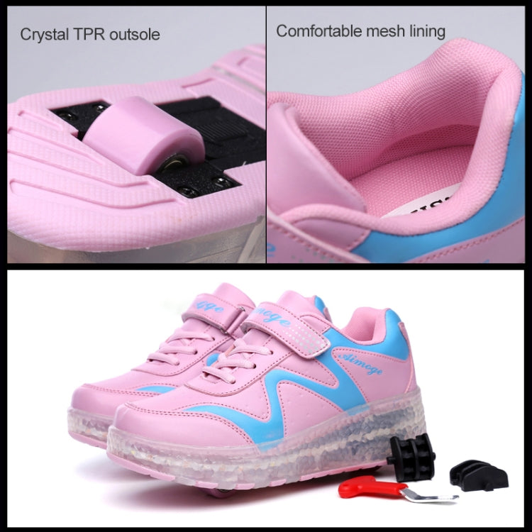 786 LED Light Ultra Light Rechargeable Double Wheel Roller Skating Shoes Sport Shoes, Size : 37, Size : 37