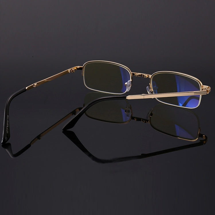 Folding Anti Blue-ray Presbyopic Reading Glasses with Case & Cleaning Cloth, +2.50D, +2.50D
