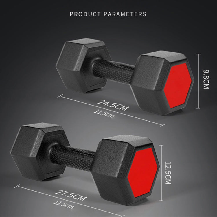 10KG Red Seal Household Glue Fitness Hexagon Dumbbells, 10KG