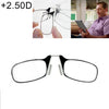 Ultra Thin High-definition Nose Resting Card Style Portable Presbyopic Hypermetropic Reading Glasses, +2.50D(Black)