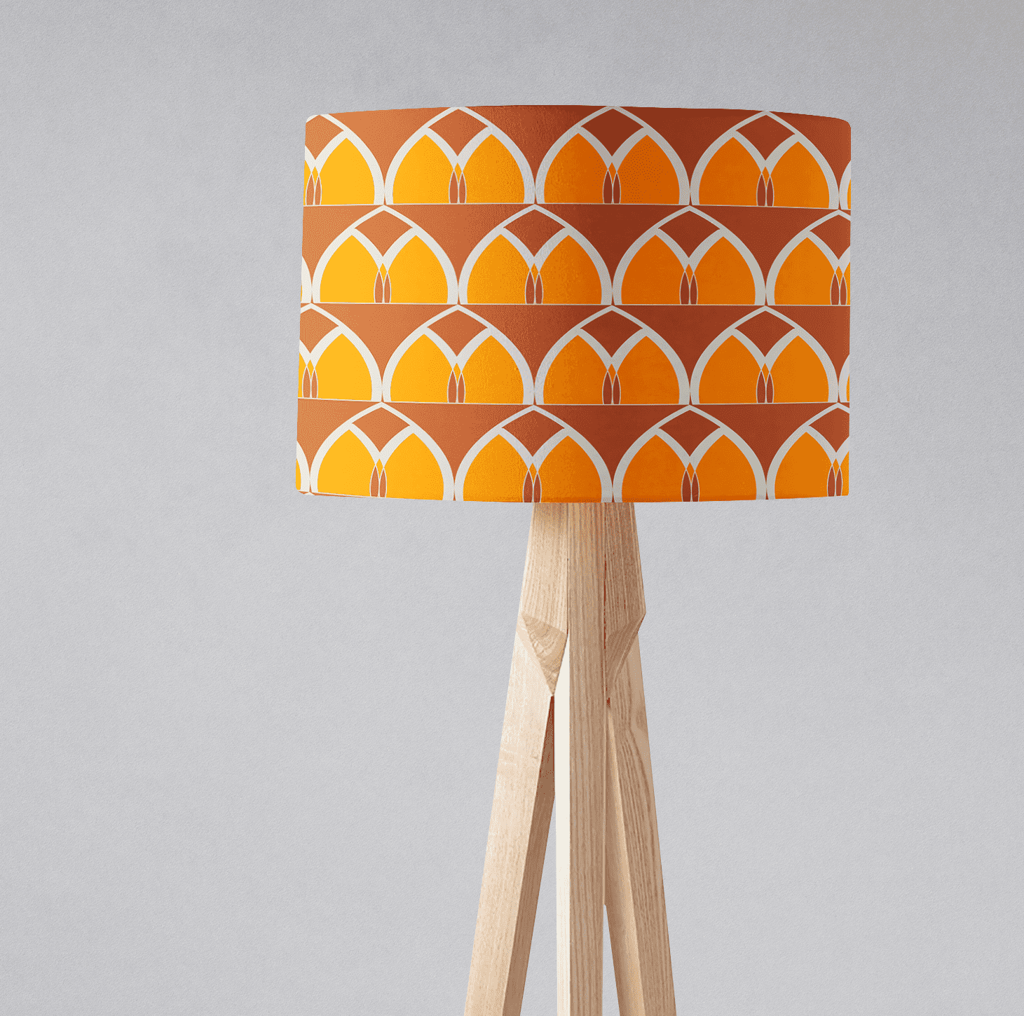 Orange and Yellow Geometric Arches Design Lampshade, Ceiling or Table Lamp Shade