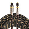 10m OD6.0mm Gold Plated Metal Head Woven Net Line Toslink Male to Male Digital Optical Audio Cable, Length: 10m