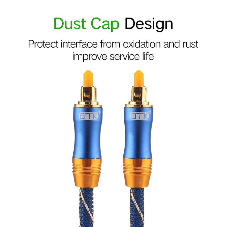 EMK LSYJ-A 2m OD6.0mm Gold Plated Metal Head Toslink Male to Male Digital Optical Audio Cable, Length: 2m