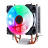W-X3 3 Pin 9cm Double Copper Pipe Mute LED CPU Cooler Fan