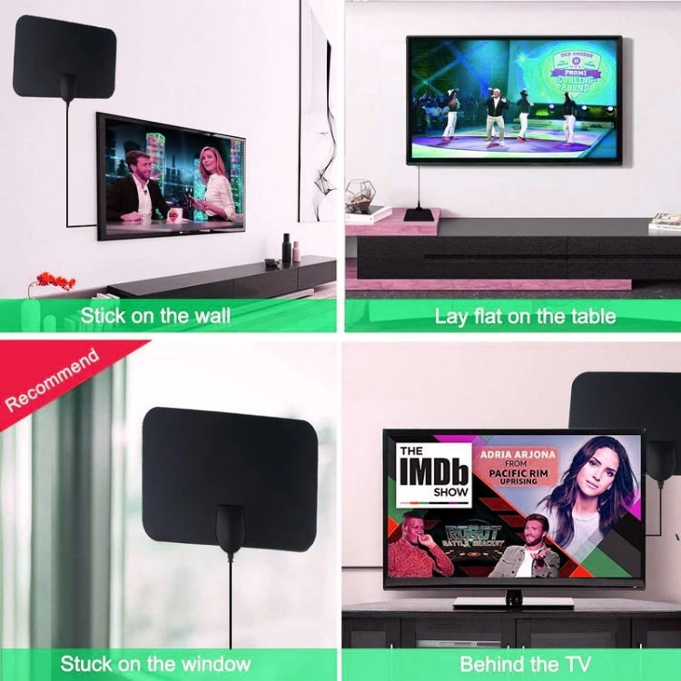 AN-1002 5dBi/25dBi Indoor HDTV Antenna with Sucker, VHF170-230/UHF470-862MHz, AN-1002