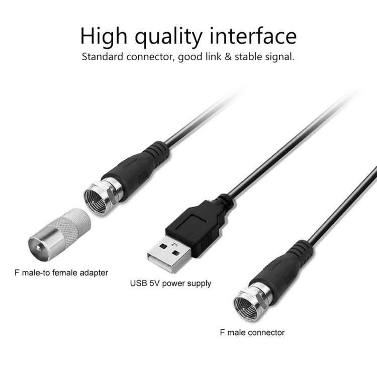 USB Connector Signal Booster Amplifier + IEC Converter Head, USB 50 Miles 25dBi