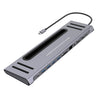 Onten 9199 12 in 1 USB-C / Type-C to USB-C / Type-C + TF / SD Card Slot + RJ45 + 3.5mm Audio + PD USB-C / Type-C Charging + 2 HDMI + 4 USB 3.0 Ports Multifunctional HUB Converter Docking Station, 9199