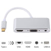 USB 2.0 + Audio Port + VGA + HDMI to USB-C / Type-C HUB Adapter (Silver)