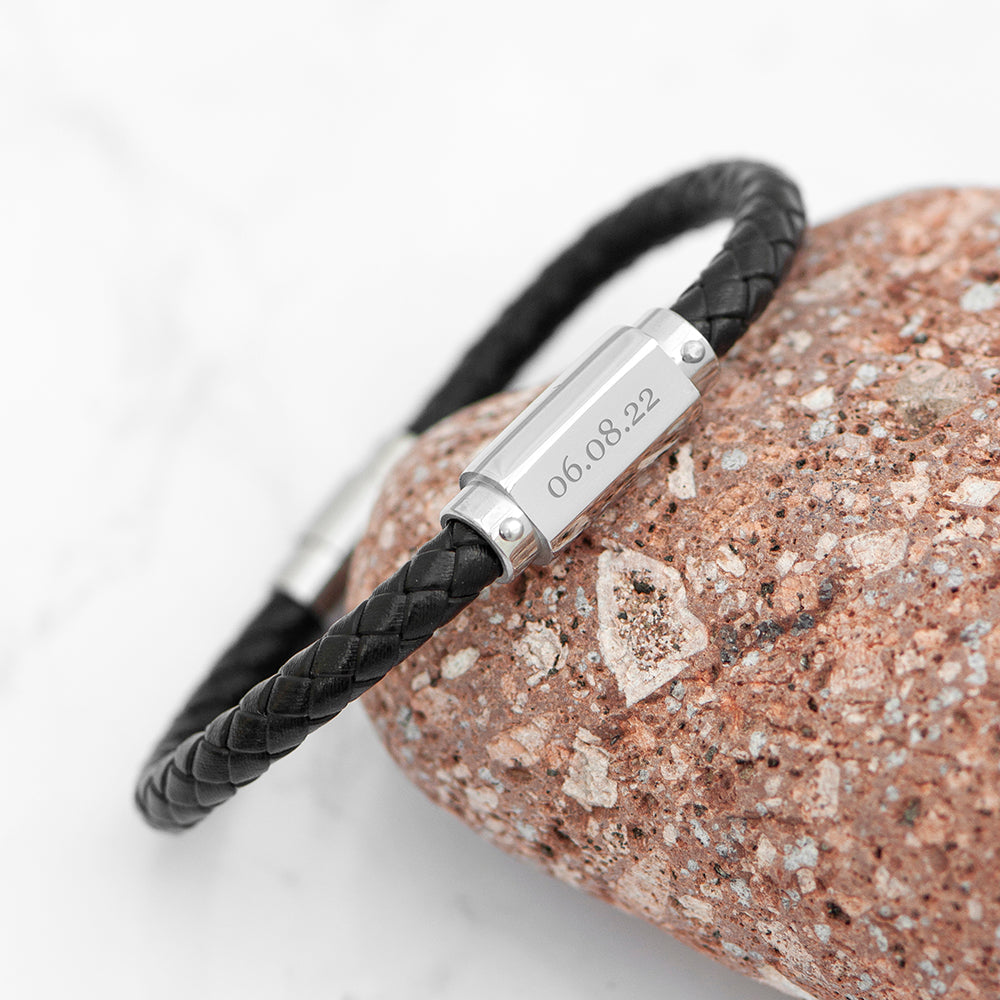 Personalised Luxury Men's Leather Bracelet