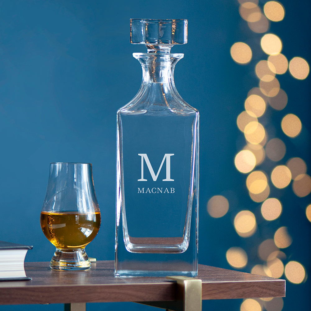 Personalised Timeless Monogram Square Decanter