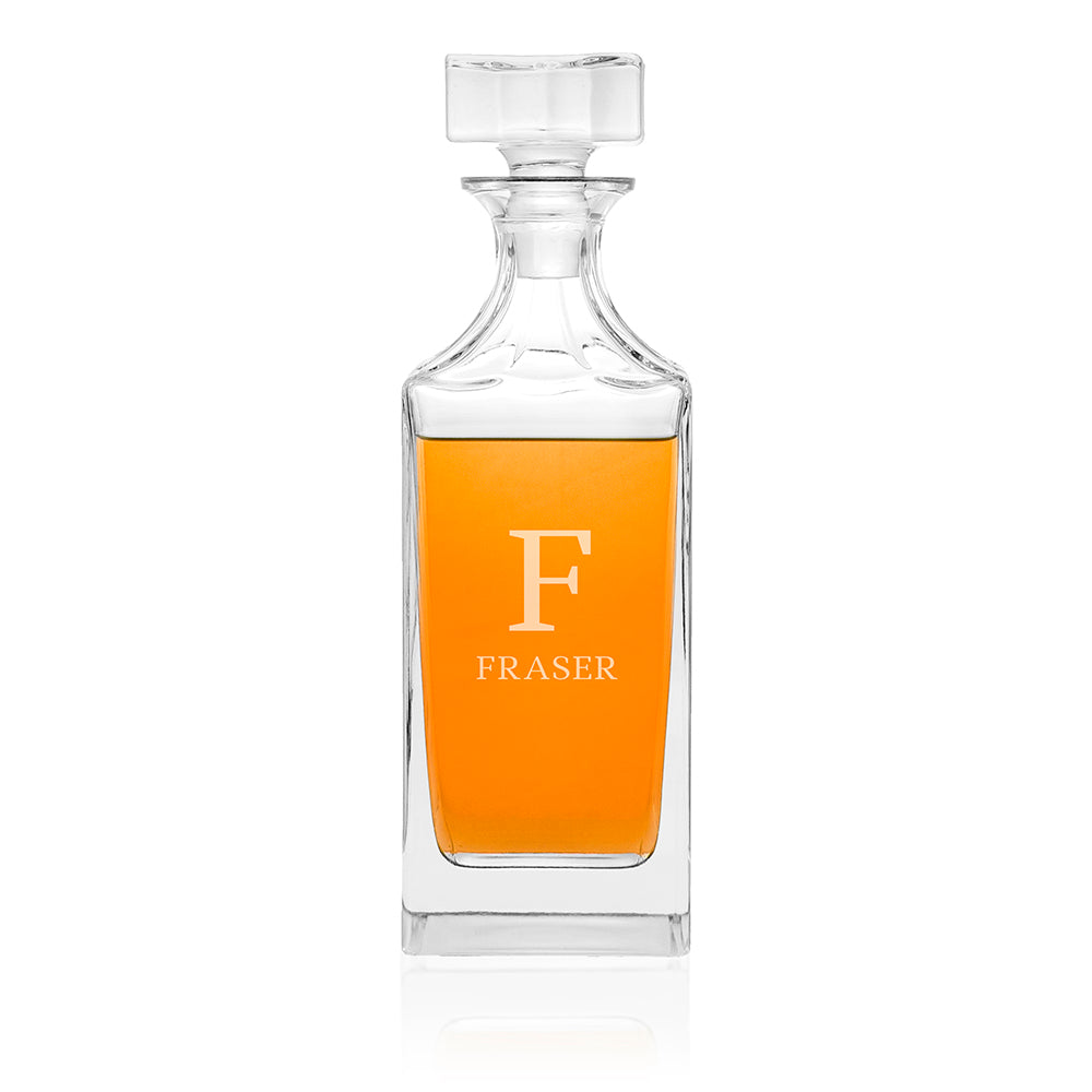Personalised Timeless Monogram Square Decanter