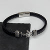 Personalised Men's Woven Leather Anchor Bracelet