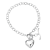 Sterling Silver Chain Bracelet with Heart Charm