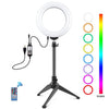 PULUZ 6.2 inch 16cm RGBW Light + Desktop Tripod Mount + USB Dimmable LED Ring Vlogging Photography Video Lights with Cold Shoe Tripod Ball Head & Remote Control, Tripod Mount + 6.2 inch RGBW / Remote
