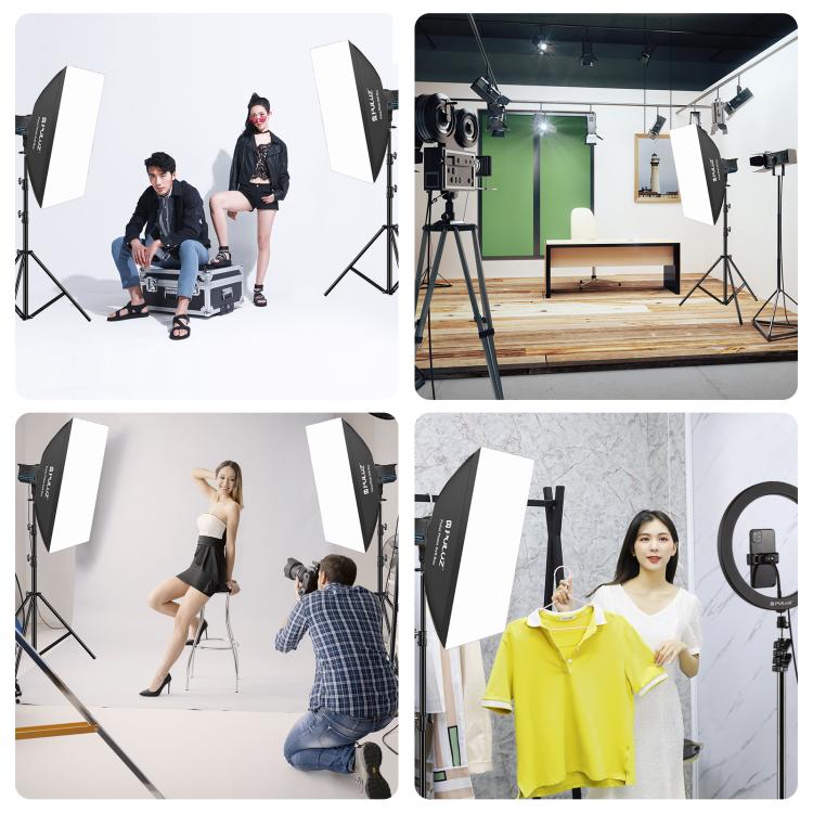 PULUZ 120W Photo Studio Strobe Flash Light Kit with Softbox Reflector & Tripod, Rectangle 120W 2700K-6500K Light Kit UK Plug, Rectangle 120W 2700K-6500K Light Kit US Plug, Rectangle 120W 2700K-6500K Light Kit EU Plug