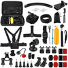 PULUZ 50 in 1 Accessories Total Ultimate Combo Kits with EVA Case (Chest Strap + Suction Cup Mount + 3-Way Pivot Arms + J-Hook Buckle + Wrist Strap + Helmet Strap + Extendable Monopod + Surface Mounts + Tripod Adapters + Storage Bag + Handlebar Mount) ...