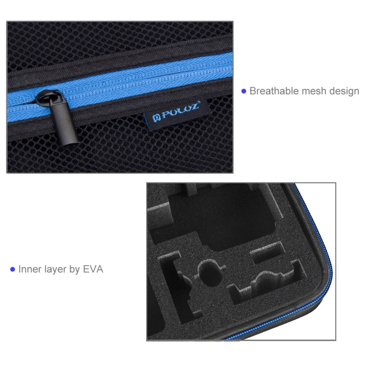 PULUZ Waterproof Carrying and Travel Case for for GoPro, Insta360, DJI and Other Action Cameras Accessories, Medium Size: 23cm x 17cm x 7cm, For GoPro, Size: 23cm x 17cm x 7cm