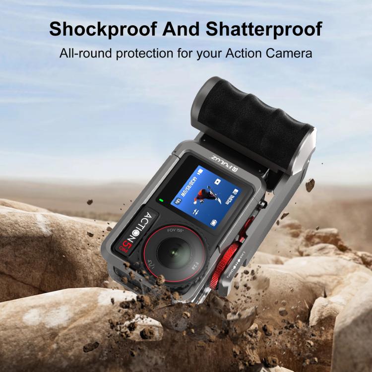 For DJI Osmo Action 5 Pro / 4 / 3 PULUZ Metal Camera Cage Expansion Adapter with Handle Grip, For DJI Osmo Action 5 Pro / 4 / 3