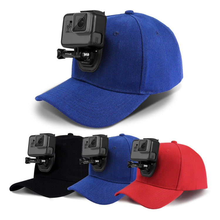 PULUZ Baseball Hat with J-Hook Buckle Mount & Screw for GoPro, DJI OSMO Action and Other Action Cameras(Black)