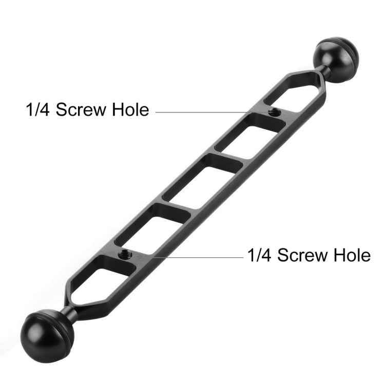 PULUZ 11.0 inch 27.9cm Aluminum Alloy Dual Balls Arm, Ball Diameter: 25mm, 11.0 inch (Red), 11.0 inch (Black), 11.0 inch (Blue)