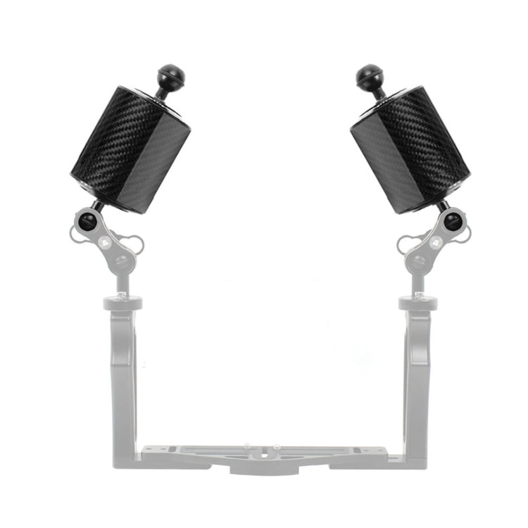 PULUZ 5 inch 12.7cm Length 80mm Diameter Dual Balls Carbon Fiber Floating Arm, Ball Diameter: 25mm, Buoyancy: 400g Phone, 5 inch 400g Buoyancy