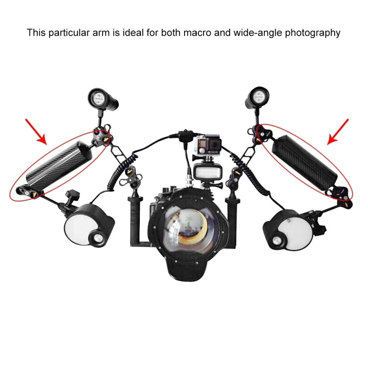PULUZ 5 inch 12.7cm Length 80mm Diameter Dual Balls Carbon Fiber Floating Arm, Ball Diameter: 25mm, Buoyancy: 400g Phone, 5 inch 400g Buoyancy