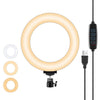PULUZ 6.2 inch 16cm USB 3 Modes Dimmable LED Ring Vlogging Photography Video Lights with Tripod Ball Head, 6.2 inch