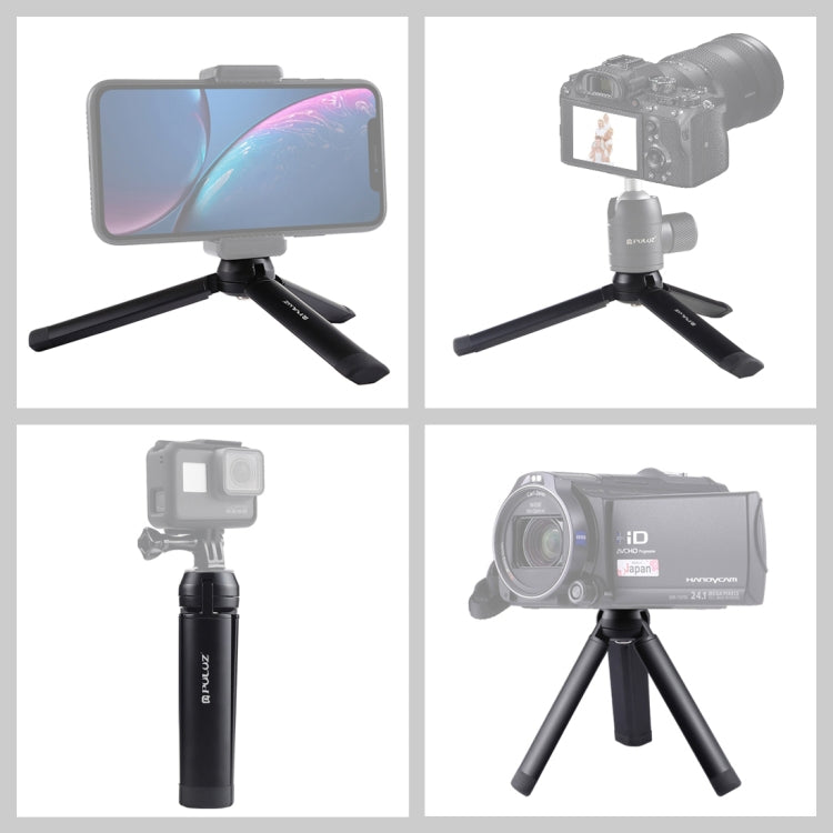 PULUZ Mini Pocket Metal Desktop Tripod Mount with 1/4 inch Screw for DSLR & Digital Cameras, Load: 10kg, Desktop Tripod