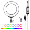 PULUZ 6.2 inch 16cm USB RGBW Dimmable LED Ring Vlogging Photography Video Lights  with Cold Shoe Tripod Ball Head & Remote Control, 6.2 inch RGBW / Remote