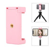 PULUZ Selfie Sticks Tripod Mount Phone Clamp with 1/4 inch Screw Holes & Cold Shoe Base, Clamp Pink, Clamp Black