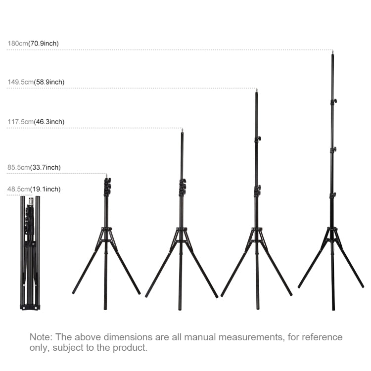 PULUZ Reverse Foldable 4 Sections 1.8m Height Tripod Mount Holder for Vlogging Video Light  Live Broadcast Kits, 2m