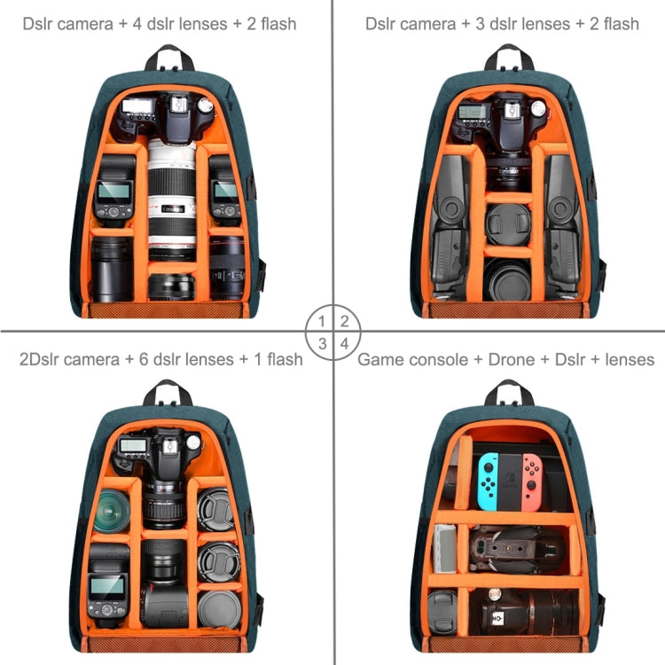 PULUZ Outdoor Portable Waterproof Scratch-proof Dual Shoulders Backpack Handheld PTZ Stabilizer Camera Bag with Rain Cover for Digital Camera, DJI Ronin-SC / Ronin-S (Blue)